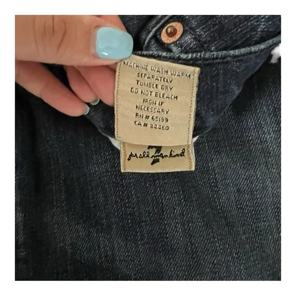 7 for all Mankind Bootcut Jeans Pink  Stitching Womens Size 31 - Picture 12 of 13